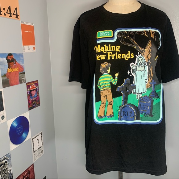 Social Skills Making New Friends Graphic Tee from Romwe - Picture 1 of 8